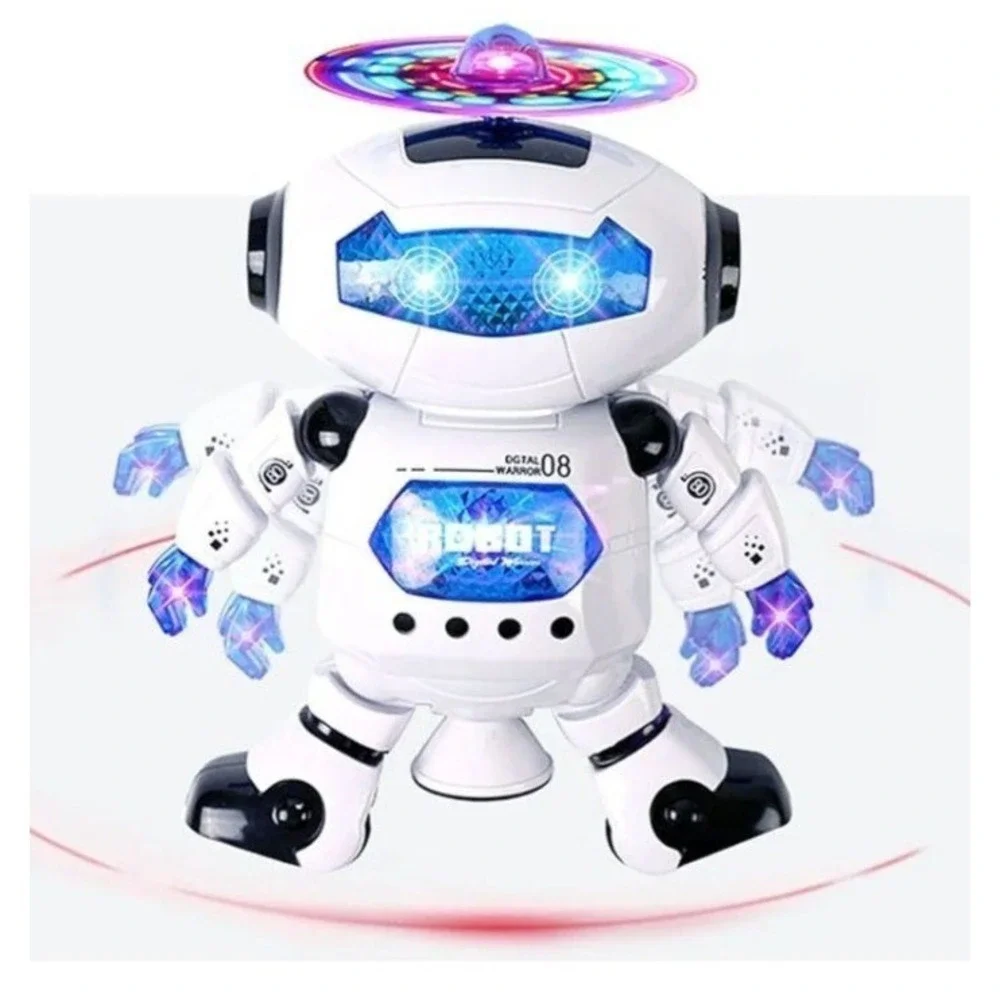 Robot Toys for Kids, 360° Body Dancing Robot Toy with LED Lights and Music, Smar